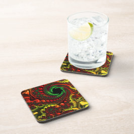 Weihnachtsfarben Mandelbrot Kunststoff-Untersetzer Getränkeuntersetzer