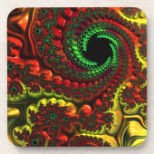 Weihnachtsfarben Mandelbrot Kunststoff-Untersetzer Getränkeuntersetzer (Vorderseite)