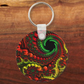 Weihnachtsfarben Mandelbrot Tastenring Schlüsselanhänger (Vorderseite)