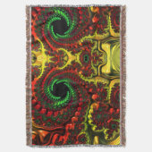 Weihnachtsfarben Mandelbrot Throw Blanket Decke (Vorderseite Vertikal)