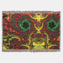Weihnachtsfarben Mandelbrot Throw Blanket Decke