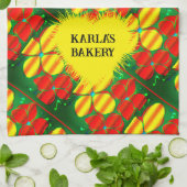 Weihnachtsfarben Neon Style Blume Geschirrtuch (Gefaltet)