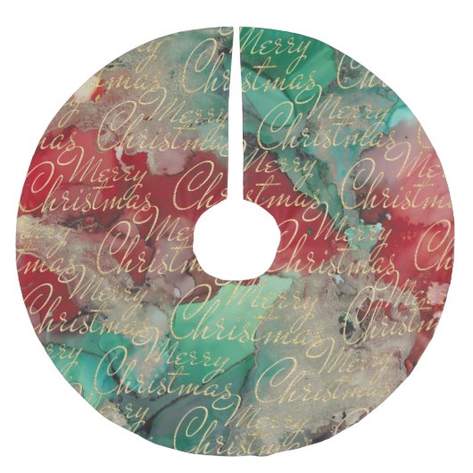 Weihnachtsfarben Polyester Weihnachtsbaumdecke (Vorderseite)