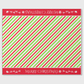 Weihnachtsfarben Rot Grün Streifen Geschenkpapier (Flach)
