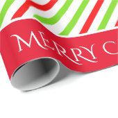Weihnachtsfarben Rot Grün Streifen Geschenkpapier (Rolleneckpunkt)