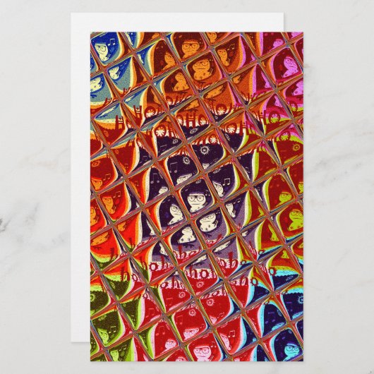 Weihnachtsfarben Snow Santa HoHoho Pop Ar Briefpapier (Vorne/Hinten)