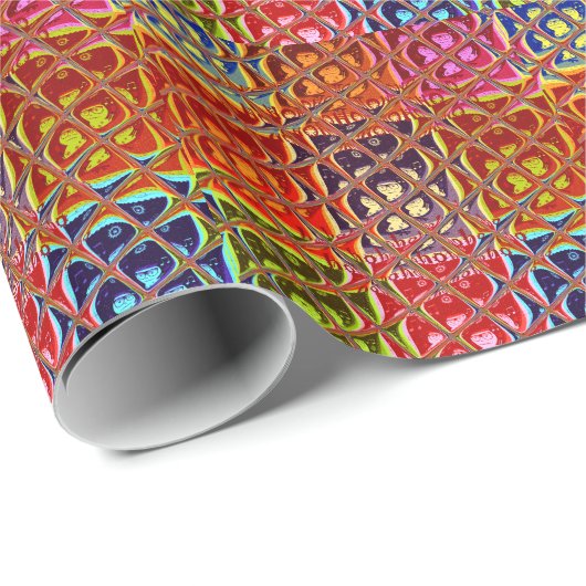 Weihnachtsfarben Snow Santa HoHoho Pop Ar Geschenkpapier (Rolleneckpunkt)