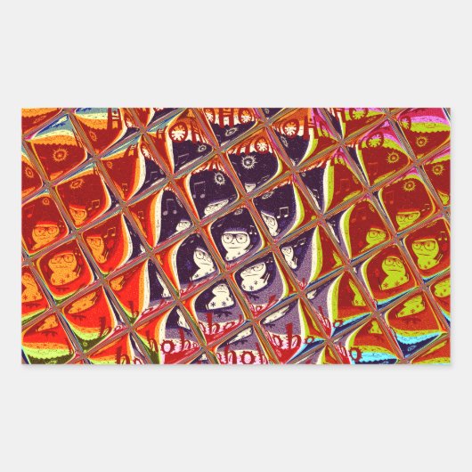 Weihnachtsfarben Snow Santa HoHoho Pop Ar Rechteckiger Aufkleber (Vorderseite)