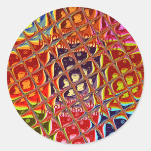 Weihnachtsfarben Snow Santa HoHoho Pop Ar Runder Aufkleber