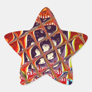 Weihnachtsfarben Snow Santa HoHoho Pop Ar Stern-Aufkleber