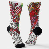 Weihnachtsfarben Socken (Gewinkelt)