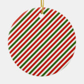 Weihnachtsfarben Streifen Keramik Ornament (Vorne)