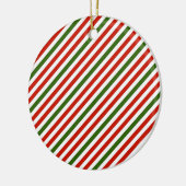 Weihnachtsfarben Streifen Keramik Ornament (Links)