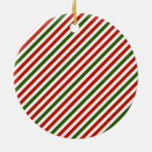 Weihnachtsfarben Streifen Keramik Ornament (Hinten)