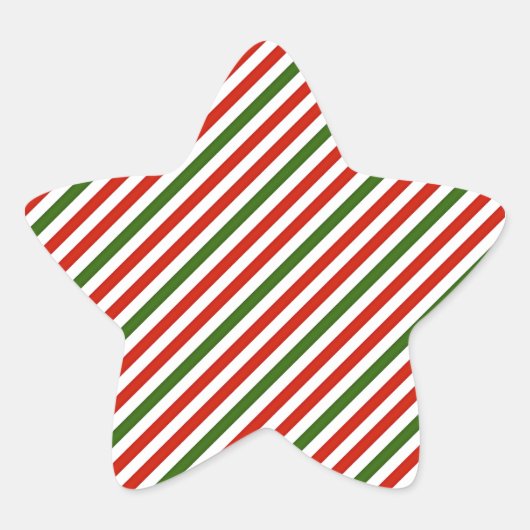 Weihnachtsfarben Streifen, Stern-Aufkleber (Vorderseite)