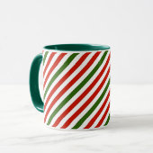 Weihnachtsfarben Streifen Tasse (Vorderseite Links)