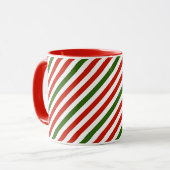 Weihnachtsfarben Streifen Tasse (Vorderseite Links)