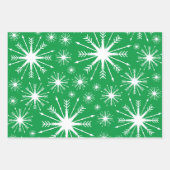 Weihnachtsfarben und Schneeflocken Geschenkpapier Set (Vorderseite 2)
