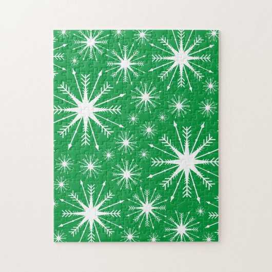 Weihnachtsfarben und Schneeflocken Puzzle (Vertikal)