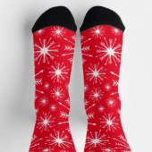 Weihnachtsfarben und Schneeflocken Socken (Oben)
