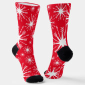 Weihnachtsfarben und Schneeflocken Socken (Gewinkelt)