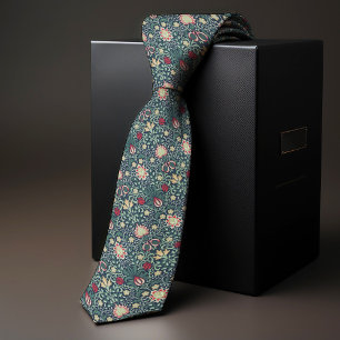 Weihnachtsfarben Vintage Floral Morris Herren Krawatte