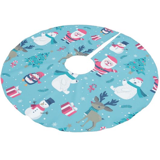 Weihnachtsfarbendesign Polyester Weihnachtsbaumdecke (Schrägansicht)