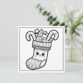 Weihnachtsfarbener Strumpf Feiertagskarte (Stehend Vorderseite)