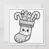 Weihnachtsfarbener Strumpf Feiertagskarte (Vorderseite)