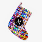 Weihnachtsfarbenlicht Bokeh Lights Monogram Initia Kleiner Weihnachtsstrumpf (Vorderansicht (hängend))