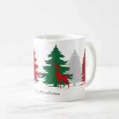 Weihnachtsfarbige Bäume Kaffeetasse (VorderseiteRechts)