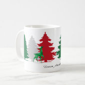 Weihnachtsfarbige Bäume Kaffeetasse (Vorderseite Links)