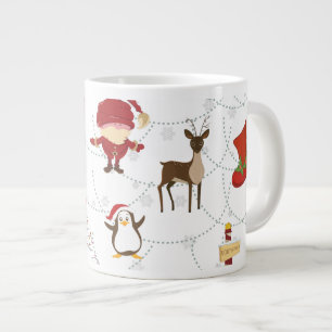 Weihnachtsfarbige Symbole 2 veränderbarer Hintergr Jumbo-Tasse