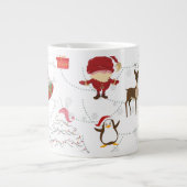 Weihnachtsfarbige Symbole 2 veränderbarer Hintergr Jumbo-Tasse (Vorderseite)