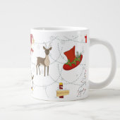 Weihnachtsfarbige Symbole 2 veränderbarer Hintergr Jumbo-Tasse (Rechts)