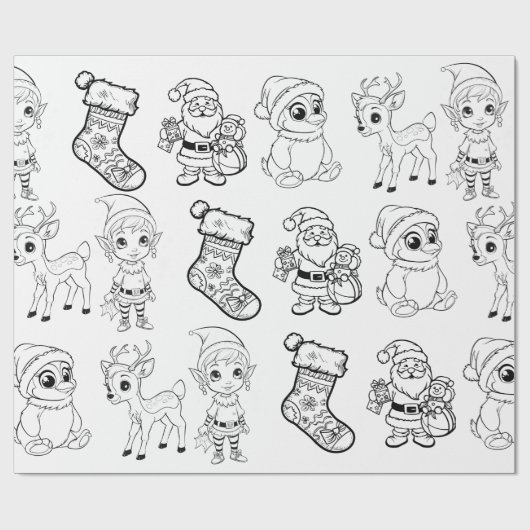 Weihnachtsfarbpapier Geschenkpapier (Flach)