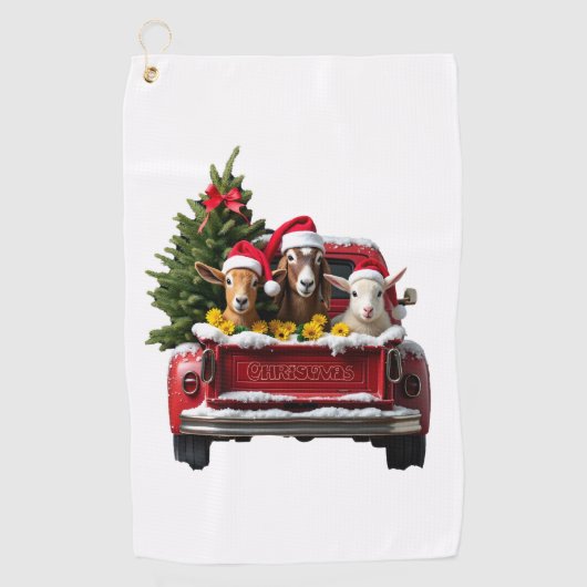 Weihnachtsfarm Golfhandtuch (Vorderseite)