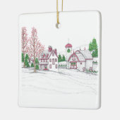 Weihnachtsfarm-Schmuck Keramikornament (Links)