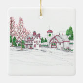 Weihnachtsfarm-Schmuck Keramikornament (Rückseite)