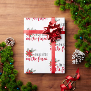 Weihnachtsfarm-Verse auf Weiß Geschenkpapier