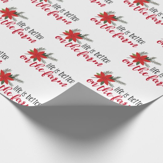Weihnachtsfarm Verse on White Geschenkpapier (Ecke)
