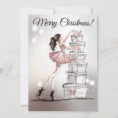 Weihnachtsfashion Illustration Card Einladung (Vorderseite)