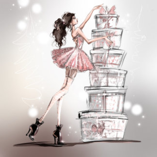 Weihnachtsfashion Illustration Card Einladung