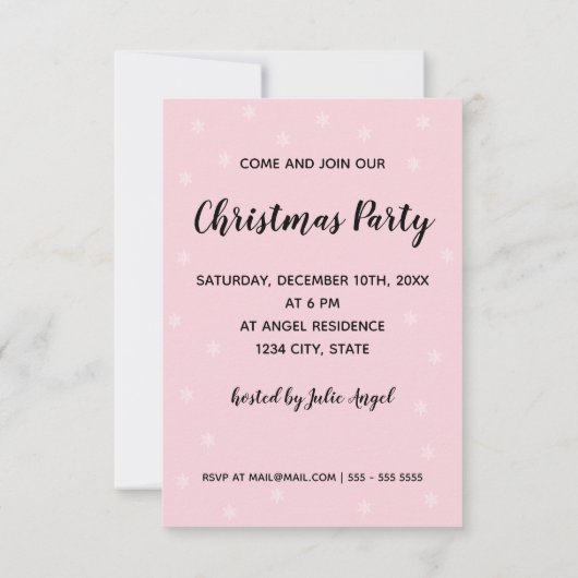 Weihnachtsfashion-Illustration mit Baum Einladung (Rückseite)