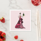 Weihnachtsfashion-Illustration mit Baum Serviette (Beispiel)