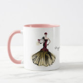 Weihnachtsfashion Illustration mit Paket Tasse (Links)