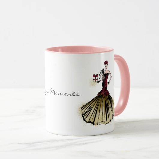Weihnachtsfashion Illustration mit Paket Tasse (VorderseiteRechts)