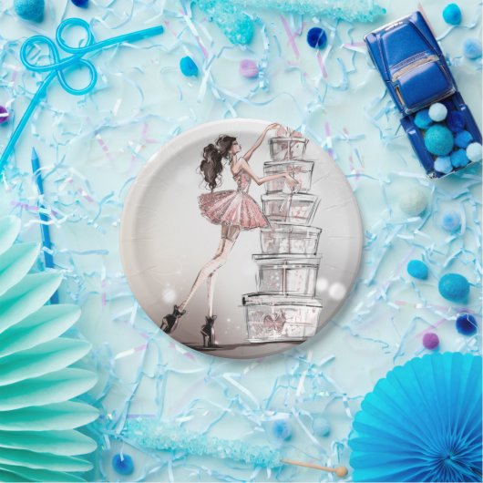 Weihnachtsfashion Illustration Paper Plate Pappteller (Party)