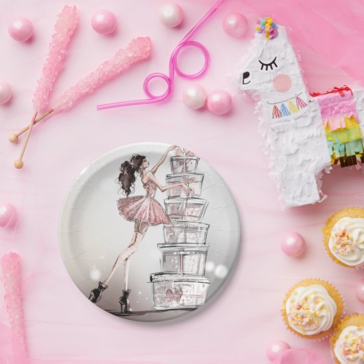 Weihnachtsfashion Illustration Paper Plate Pappteller (Party)