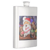 Weihnachtsfass und Reindeers Funny Christmas Flask Flachmann (Rechts)